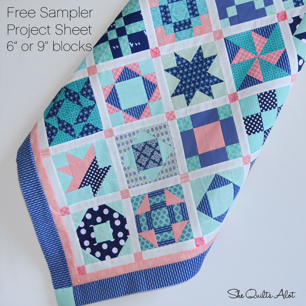 Six Inch Sampler Quilt Free Project She Quilts Alot